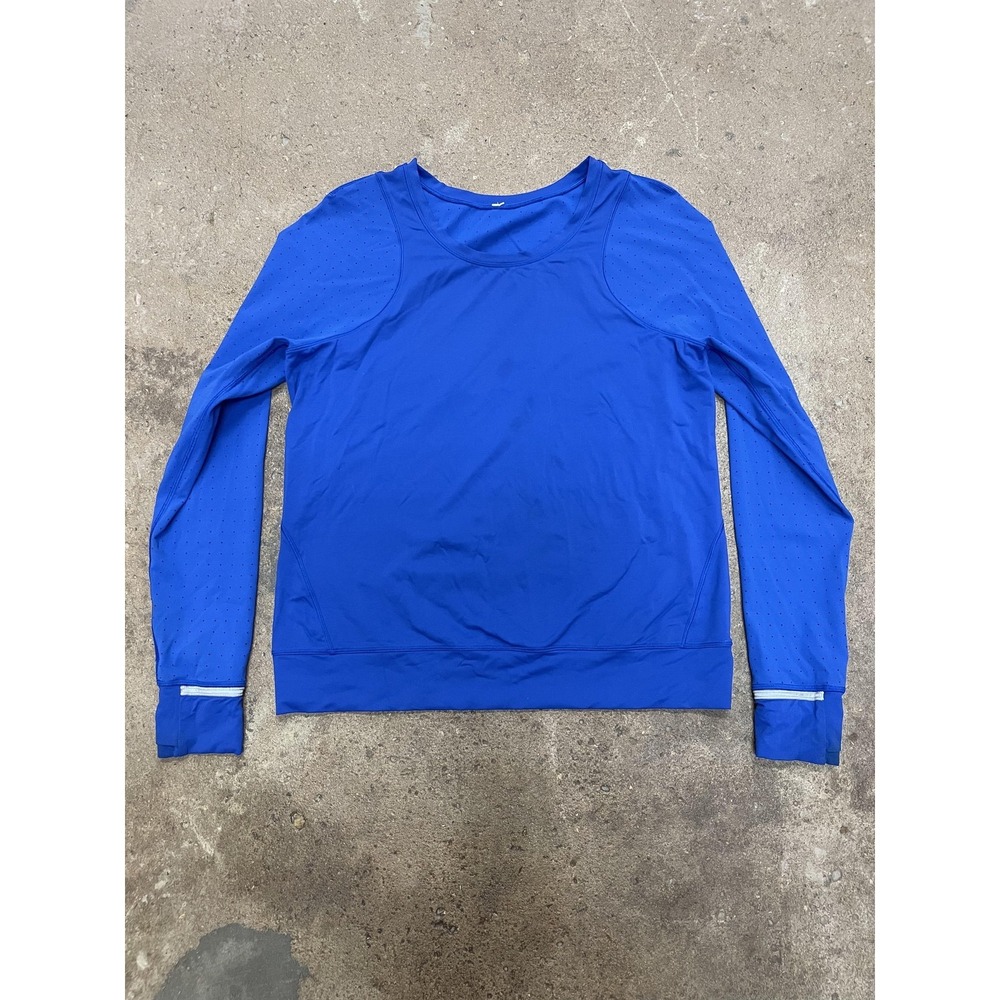 Lululemon T-Shirt Mens Medium Blue Long Sleeve Crew Neck Athletic Run Gym